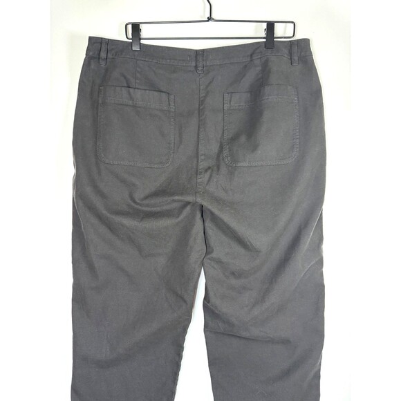 Eileen Fisher Ankle Pants Women 16 Black Organic Cotton Hemp Stretch Sustainable - Picture 4 of 15